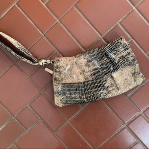 HOBO faux snakeskin clutch wallet